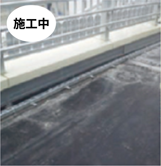 高さ制限のあるデッキ施工中