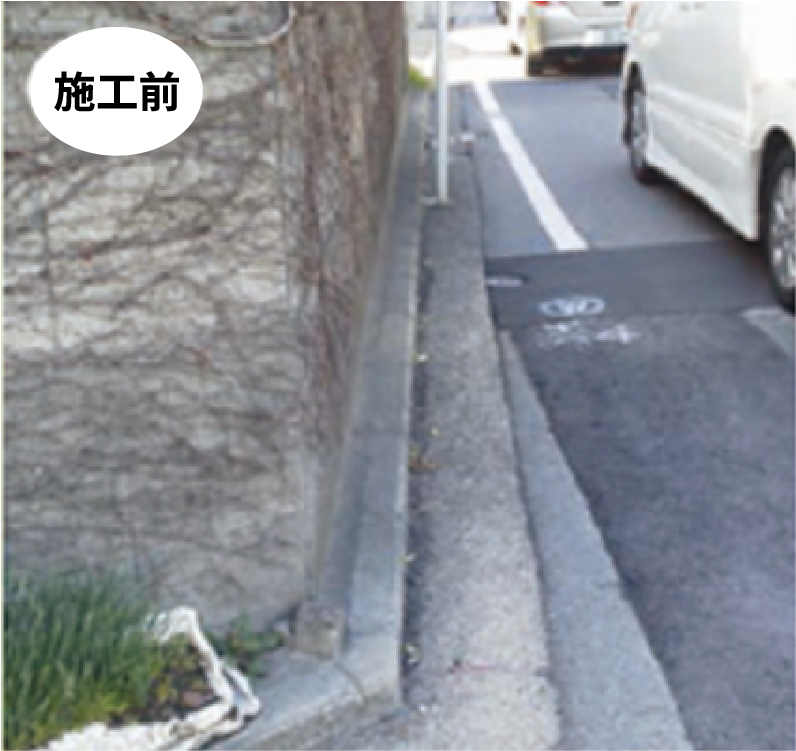 歩道内施工中