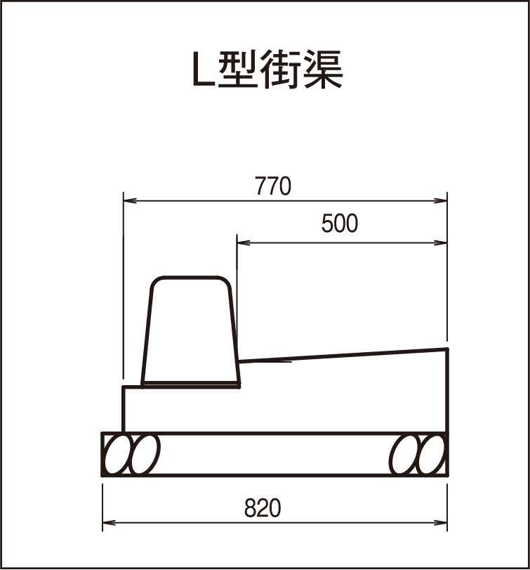 L型街渠断面図