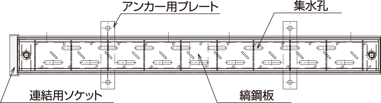 スマートドレーン CK型断面図と平面図2