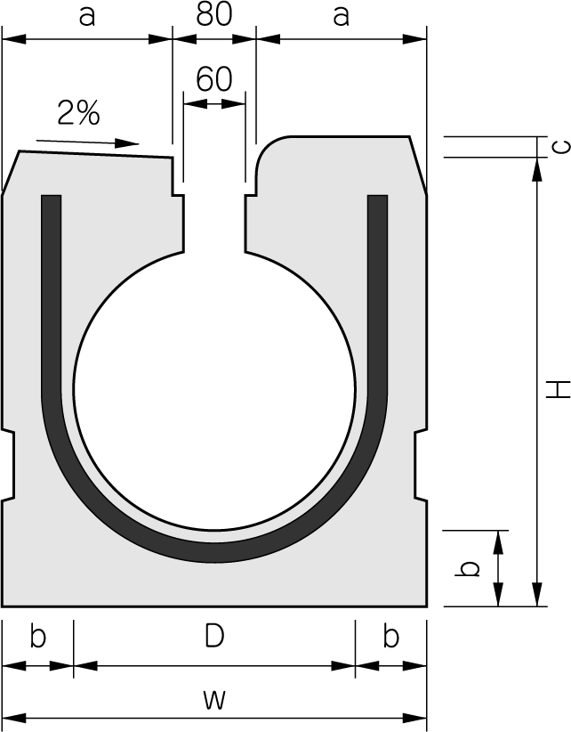 バリアフリー対応乗入用 AF 型 断面図