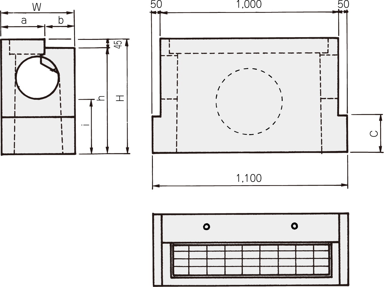 専用集水桝 B・K 型 断面図